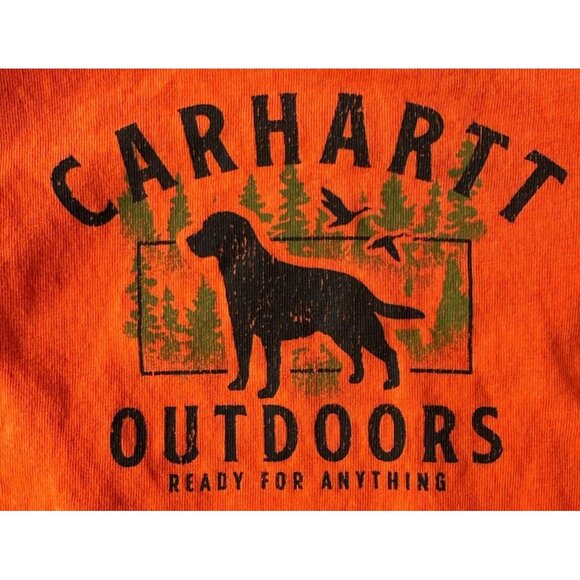 Carhartt Other - Carhartt Outdoors Baby Shirt 6 Months Orange Black Labrador Dog Ducks READ